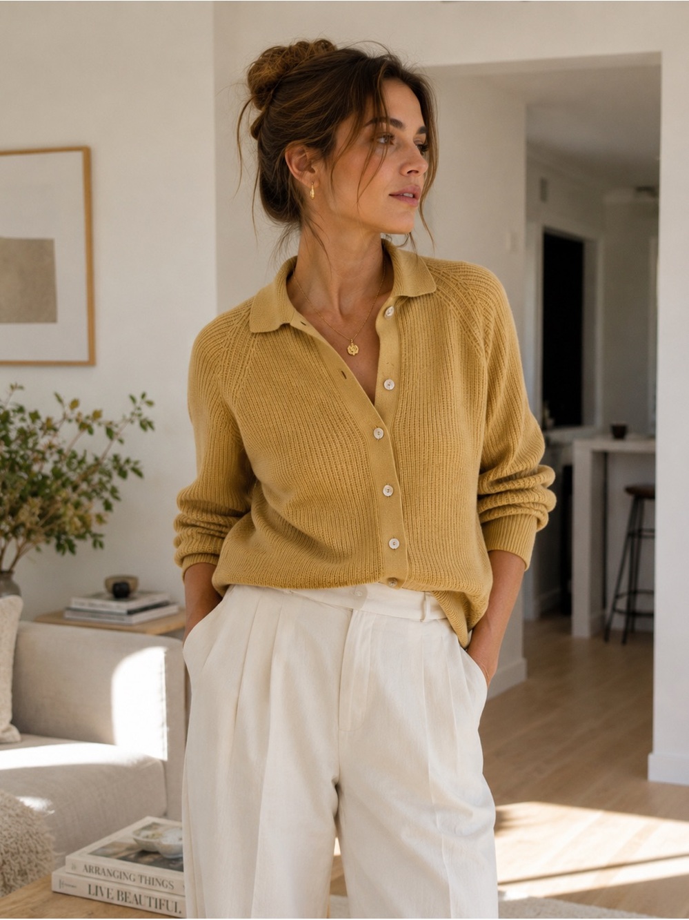 Vintage Scottish Lambswool Quiet Luxury Cardigan Sweater | Coastal Minimalist